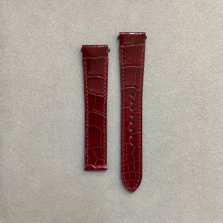Strap CA Wine Red SANTOS Leather Alligator (Shiny) - Sq scales [PDD] 18.50x16 mm Regular