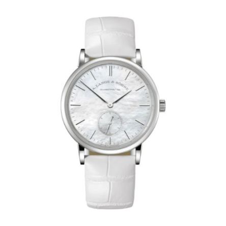 SAXONIA With White, Mother of Pearl Dial And White, Alligator Leather Strap