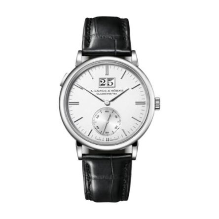 SAXONIA OUTSIZE DATE With Argenté Dial And Black, Alligator Leather Strap