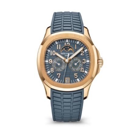 Patek Philippe Aquanaut Luce 5261R-001 in rose gold with blue-gray dial, moon phase, and Annual Calendar.