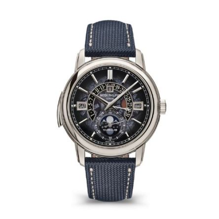 Grand Complication Ref. 5316/50P-001 with a platinum case and blue metallized sapphire crystal dial.