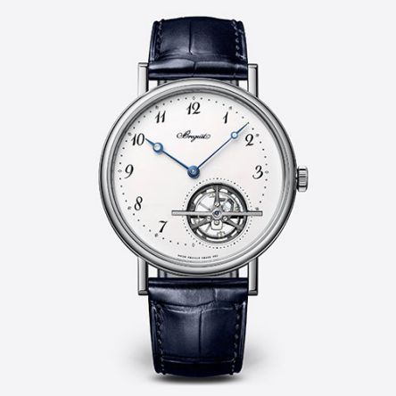 Breguet Classique Tourbillon Extra-Plat 5367PT/29/9WU in platinum with a white grand feu enamel dial, ultra-thin tourbillon