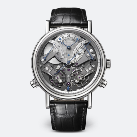 Breguet Tradition 7077 in 18k rose gold with hand-wound Caliber 580 DR and Black Strap