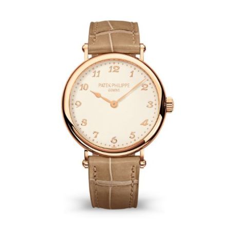 Patek Philippe Calatrava 7200R-001 Rose Gold Front View with Silvery Grained Dial