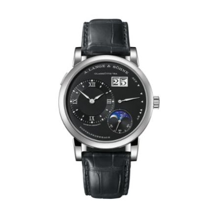 LANGE 1 MOONPHASE With Black Dial And Black, Alligator Leather Strap