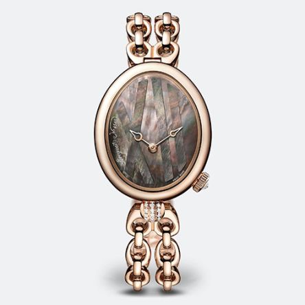 Breguet Reine de Naples 9808 Ref. 9808BR/5T/J50/0D00, a luxurious women's watch in 18-carat rose gold with a bracelet strap, featuring diamond accents, a sophisticated tourbillon movement.