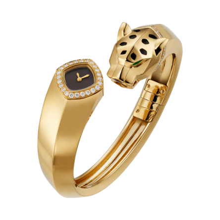 La Panthère de Cartier | 18mm, quartz movement, yellow gold, diamonds, tsavorites, lacquer