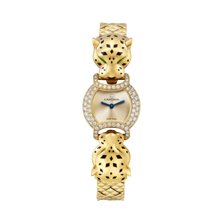 La Panthère de Cartier | 22.2 mm, quartz movement, yellow gold, diamonds, metal strap