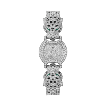 La Panthère de Cartier | 22.2 mm, quartz movement, rhodiumized white gold, diamonds, metal strap