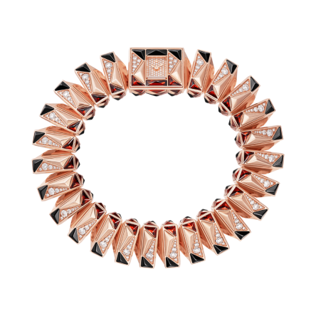 Cartier Libre | 99.9 x 84.7 mm, quartz movement, rose gold, diamonds, garnets, moonstones, spinels