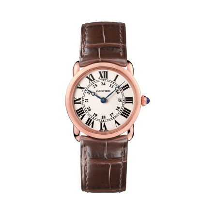 Ronde Louis Cartier | 29mm, quartz movement, rose gold, leather