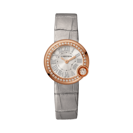 Ballon Blanc de Cartier | 26mm, quartz movement, rose gold, diamonds, leather