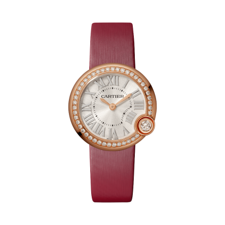 Ballon Blanc de Cartier | 30mm, quartz movement, rose gold, diamonds, leather