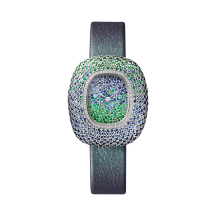 Coussin de Cartier Ref. WJCS0012 watch with rhodiumized white gold case, diamond-set bezel, and quartz movement.