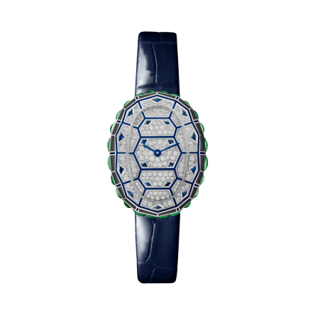 Cartier Libre | Small model, quartz movement, white gold, diamonds, leather