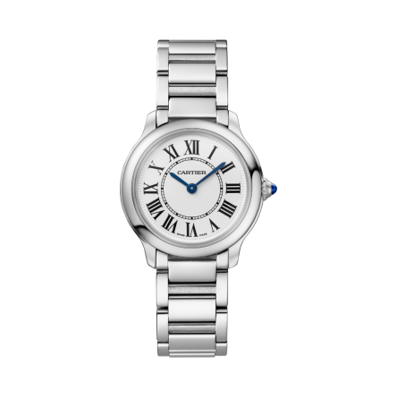 Ronde Must de Cartier Ref. WSRN0033, 29 mm model with a steel strap fitted with an interchangeability system.
