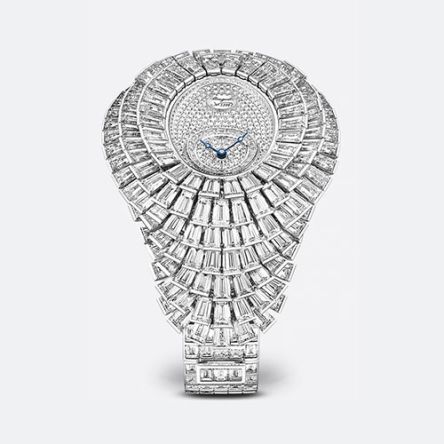 Breguet Crazy Flower GJE25BB20.8989FB1 high jewelry watch in white gold set with brilliant-cut diamonds on a diamond-paved dial and bracelet.