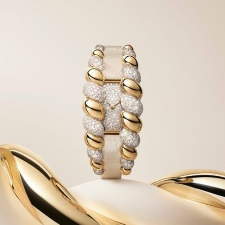 HPI01690 Cartier Tressage Watch | Yellow & White Gold, Diamonds, Quartz, Calfskin Strap