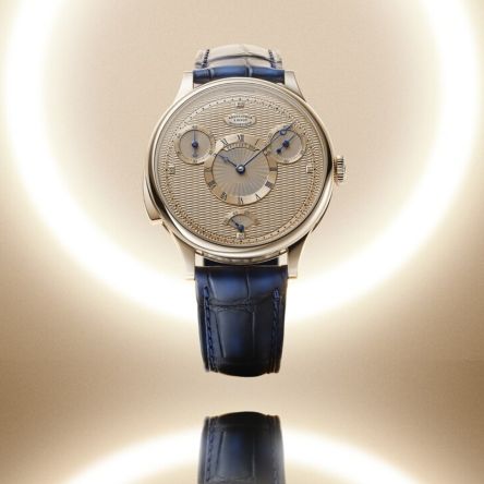 Classique Régulateur à Pivot Magnétique 7225BH/0H/9V6 in 18K Breguet Gold featuring regulator-style dial with separate hour and minute displays, magnetic pivot system, and brown leather strap.