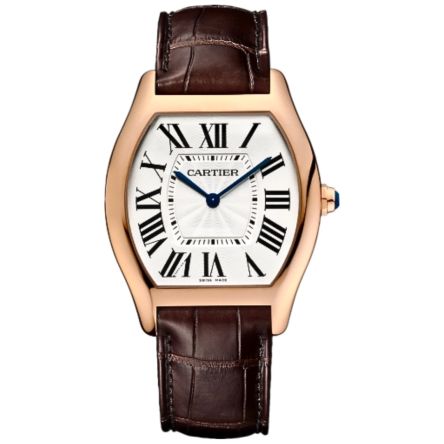 Cartier Ref. WGTO0002 featuring a refined rectangular case, classic dial design, and leather strap