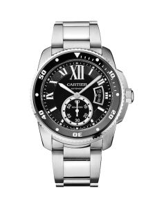 W7100057 Calibre de Cartier Diver l Automatic, Black Dial, Stainless Steel Bracelet