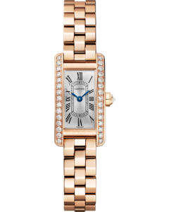 WJTA0043 Tank Américaine watch l Mini model, quartz movement, rose gold, diamonds