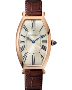WGTN0006 Cartier Tonneau | Large model, hand-wound mechanical movement, rose gold, leather