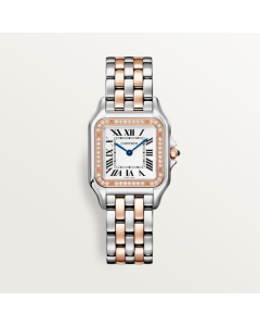 W3PN0015 Panthère de Cartier l Medium model, quartz movement, rose gold, steel, diamonds