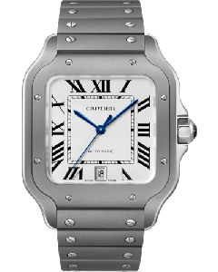 WSSA0089 Santos de Cartier l Large model, automatic movement, titanium, interchangeable titanium and leather straps