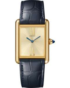 WGTA0213 Tank Louis Cartier l Large model, hand-wound mechanical movement, yellow gold, leather