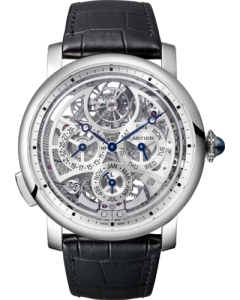 WHRO0085 Rotonde de Cartier Grande Complication Skeleton | 45mm, automatic movement, platinum, leather