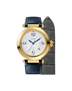 Pasha de Cartier | 41 mm, automatic movement, yellow gold, 2 interchangeable leather straps