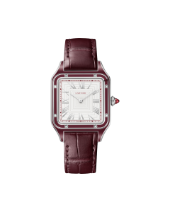 WGSA0053 Santos-Dumont watch | Large model,  hand-wound mechanical movement, platinum, lacquer, leather