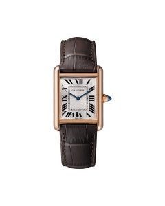 WGTA0011 Tank Louis Cartier | Large model, hand-wound mechanical movement, rose gold, leather