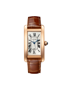 Tank Américaine | Medium model, automatic movement, rose gold, leather