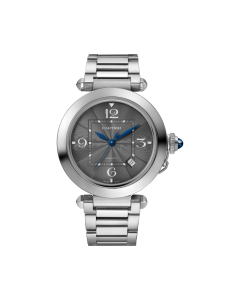 Pasha de Cartier | 41 mm, automatic movement, steel, dark gray dial, interchangeable metal and leather straps