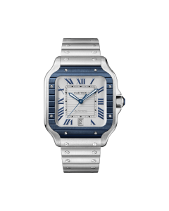 WSSA0047 Santos de Cartier | Large model, automatic movement, steel, PVD, interchangeable metal and rubber straps