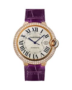WE900851 Ballon Bleu de Cartier l 42 mm, automatic movement, rose gold, diamonds, leather