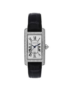 WB710002 Tank Américaine l Medium size, automatic movement, white gold, diamonds, leather