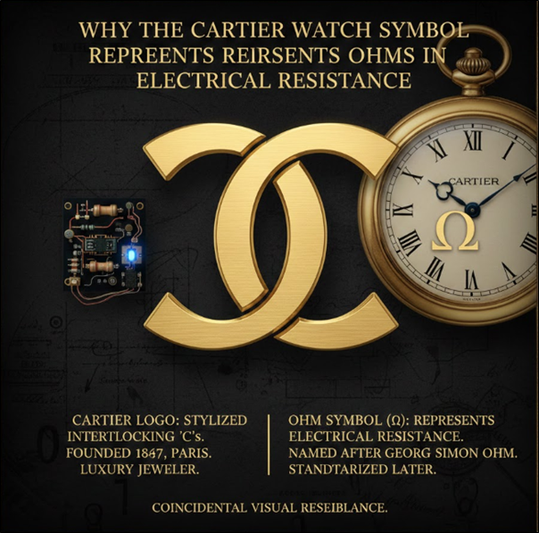 Why the Cartier Watch Symbol Represents Ohms in Electrical Resistance
